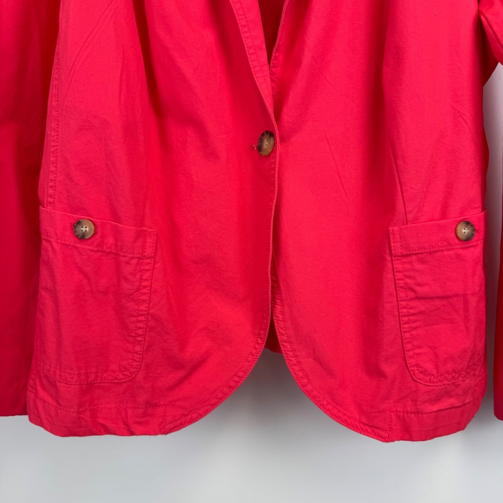 Liz Claiborne Woman Red 100% Cotton Blazer Jacket Plus Size 1X Single Button - Picture 7 of 15